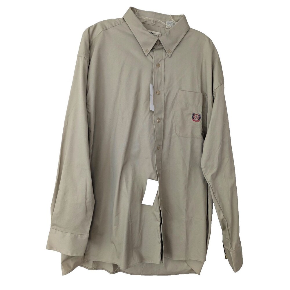 NEW Vtg 90's Natural Issue Men's Long Sleeve Button Up Shirt XL Khaki  NWT Korea